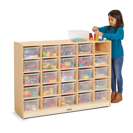 Jonti-Craft 25 Cubbie-Tray Mobile Storage, with Clear Trays 04260JC